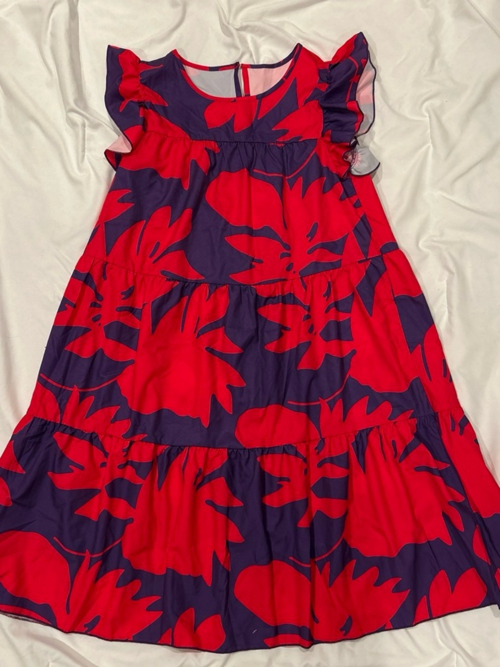 Women’s Red & Purple Floral Tiered Dress